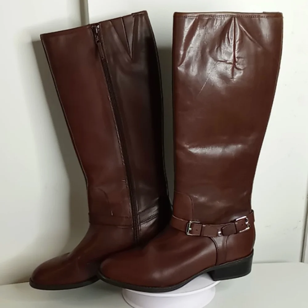 Lauren Ralph Lauren - Marion - Leather Riding Boots -Brown -size 8 B